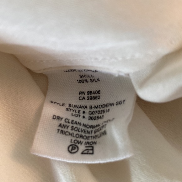 Theory Sunaya B Modern Silk Contrast Stitching Georgette Oversized Blouse - S - Picture 13 of 14